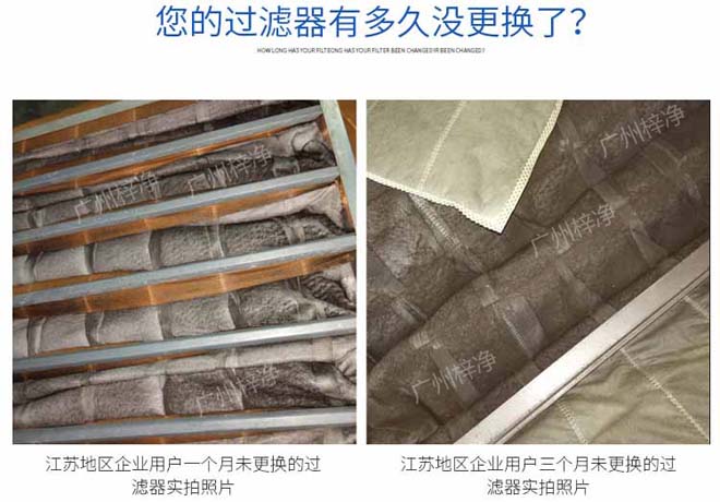 袋式过滤器表面已经积了很多灰尘